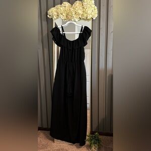 Elegant Black Ruffled Jumpsuit